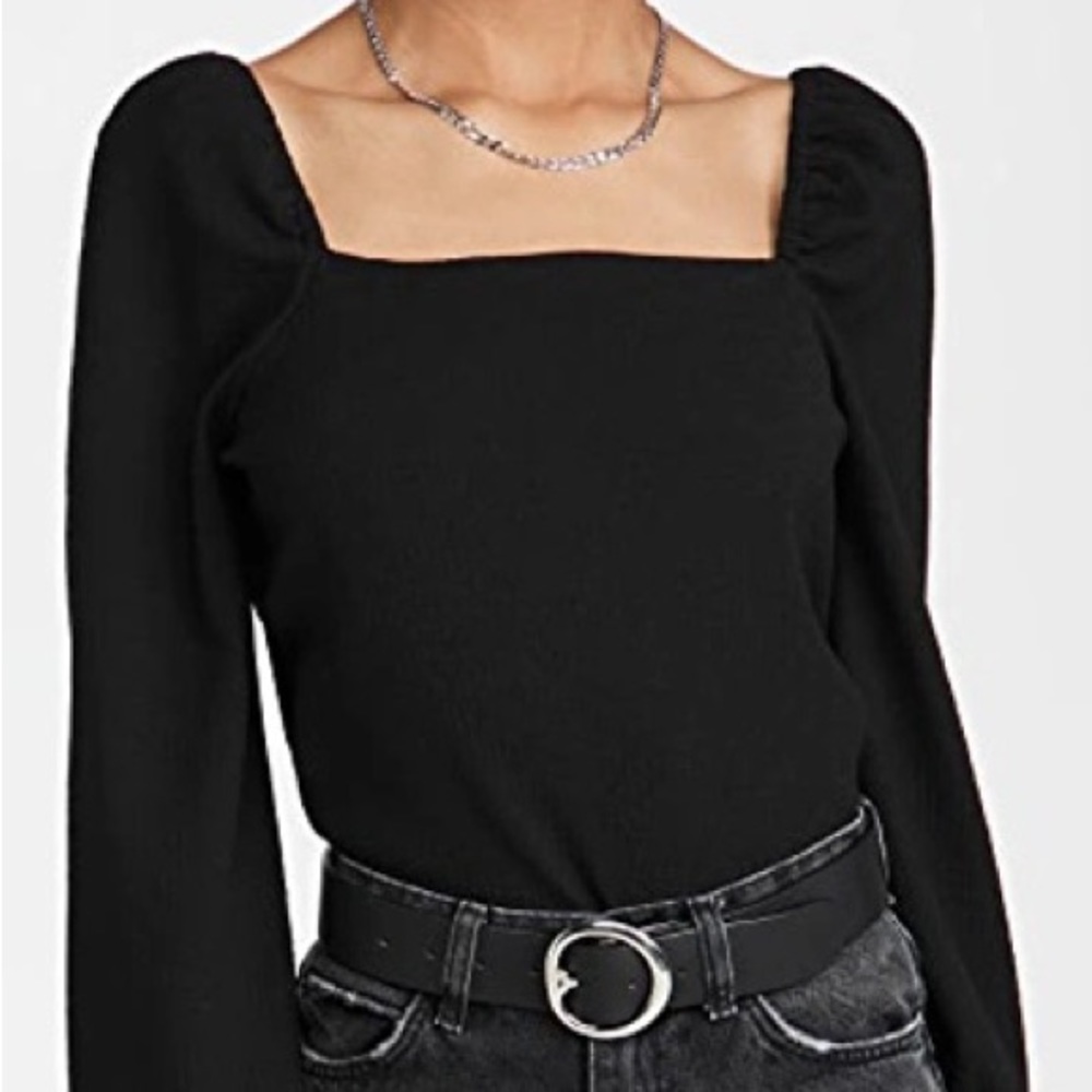 Madewell Crepe Square-Neck Puff-Sleeve Top - Picture 9 of 9